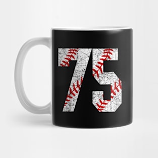 Vintage #75 Baseball Laces Baseball Mom Jersey Love Baseball Mug